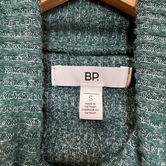 BP Ribbed Cropped Turtleneck Lightweight Sweater Women’s Small Green Soft - Picture 2 of 9